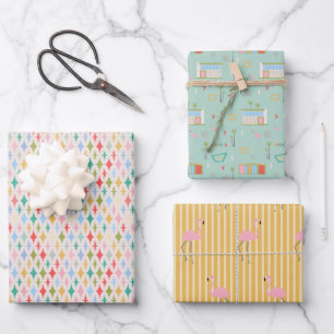 Feuille De Papier Cadeau Moderne Rétro de Milieu de Siècle Palm Springs 
