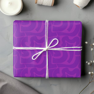 Feuille De Papier Cadeau Moderne tendance, couleur vive violet et rose