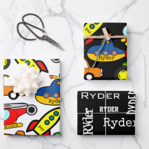 Feuille De Papier Cadeau Modes de transport personnalisés amusants