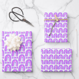 Feuille De Papier Cadeau Mon bébé ! Cadeau Rainbow Motif violet