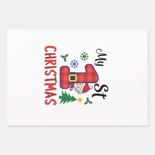 Feuille De Papier Cadeau Mon premier Noël (Devant)
