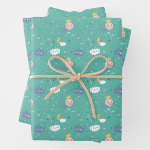 Feuille De Papier Cadeau Mon rêve planétaire Gros petit Motif