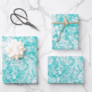 Feuille De Papier Cadeau Monnaie bleu et Marbre blanc texture