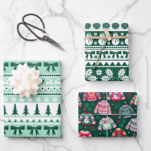 Feuille De Papier Cadeau Monnaie moche et Noël vert foncé