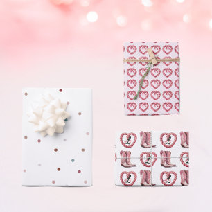 Feuille De Papier Cadeau Monogramme de fille rose
