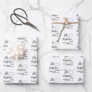 Feuille De Papier Cadeau Monogramme personnalisé d'obstétricien gynécologue