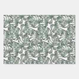 Feuille De Papier Cadeau Monstère tropicale moderne Hawaiian