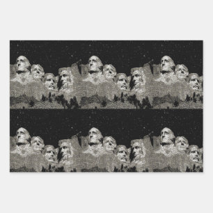 Feuille De Papier Cadeau Mont Rushmore Présidents américains,
