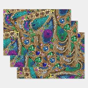 Feuille De Papier Cadeau Mosaïque