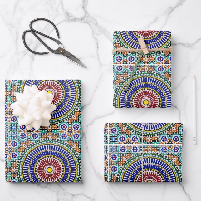 Feuille De Papier Cadeau Mosaïque marocaine (Recto)