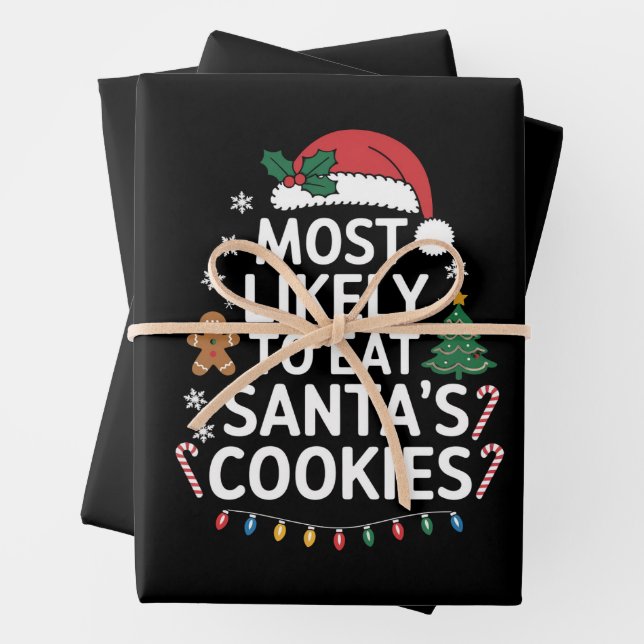 Feuille De Papier Cadeau Most Likely To Eat Santas (En situation)