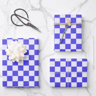 Feuille De Papier Cadeau Motif à carreaux crème de myrtille