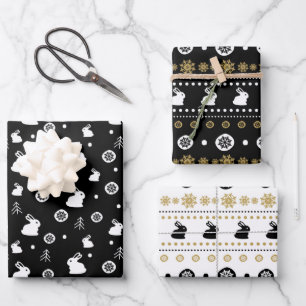 Feuille De Papier Cadeau motif à carreaux de Noël festif