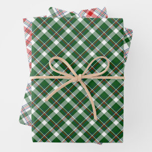 Feuille De Papier Cadeau Motif à carreaux tartan rouge vert bleu blanc clas
