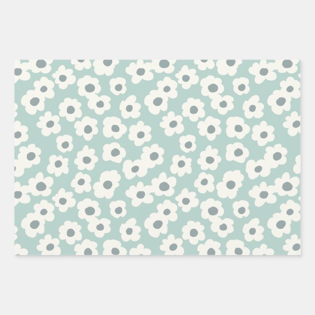 Feuille De Papier Cadeau Motif à fleurs romantique rétro (Devant)