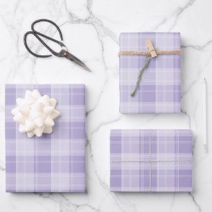 Feuille De Papier Cadeau Motif à plaid violet clair