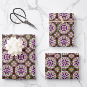 Feuille De Papier Cadeau Motif Abstrait Dahlia