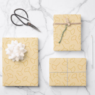 Feuille De Papier Cadeau Motif Abstrait de Fall Ginkgo