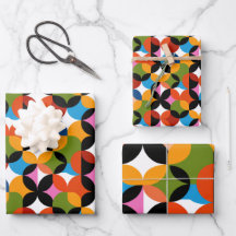 Motif Abstrait Rétro Coloré Moderne du Milieu du S