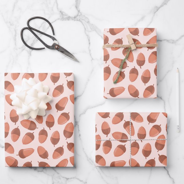 Feuille De Papier Cadeau Motif Acorn (Recto)