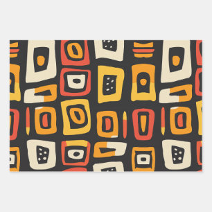 Feuille De Papier Cadeau Motif africain Abstrait géométrique