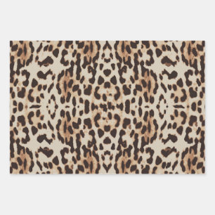 Feuille De Papier Cadeau Motif animal Empreinte de léopard