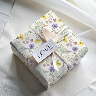 Feuille De Papier Cadeau Motif aquarelle de fleur sauvage boho 