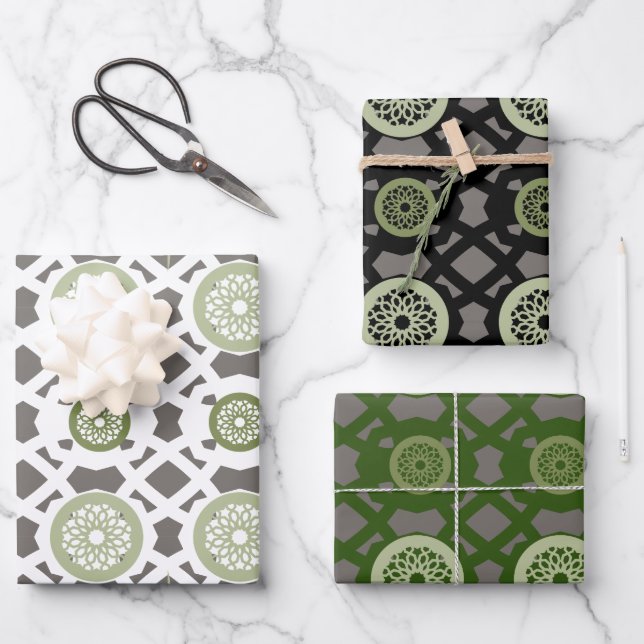 Feuille De Papier Cadeau Motif arabe islamique moderne (Recto)