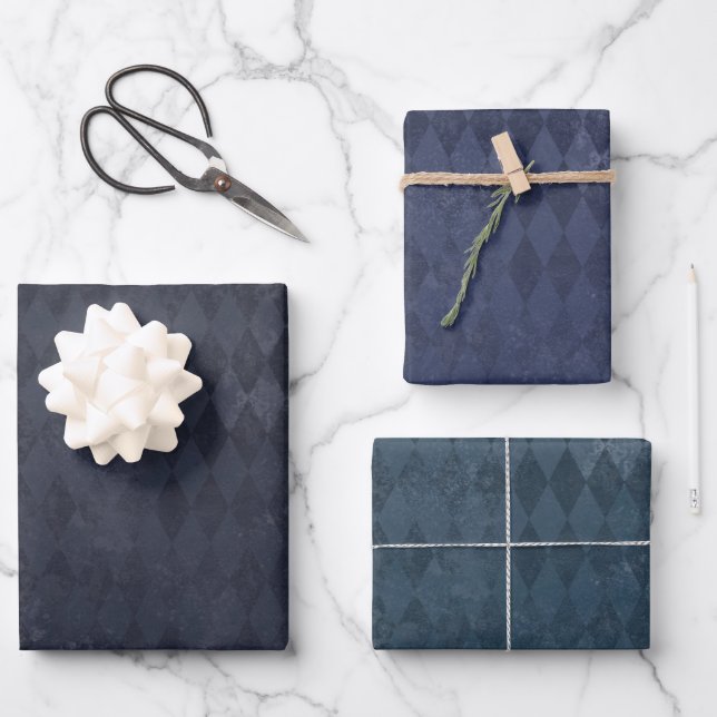 Feuille De Papier Cadeau Motif arlequin en détresse (Recto)
