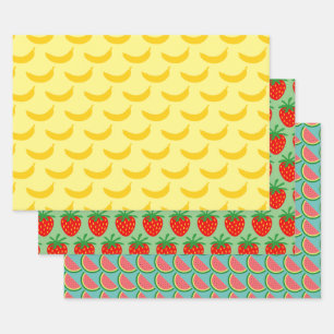 Feuille De Papier Cadeau motif aux fruits amusants de la pastèque de la fra