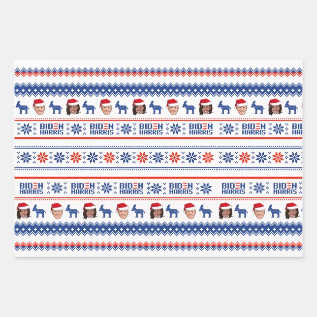 FEUILLE DE PAPIER CADEAU MOTIF BIDEN HARRIS 2020 (Devant)