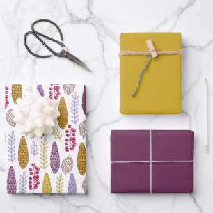 Feuille De Papier Cadeau Motif botanique moderne Berry