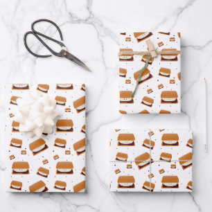 Feuille De Papier Cadeau Motif Brown de sourire blanc illustré