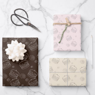 Feuille De Papier Cadeau Motif Candy Coton Cake