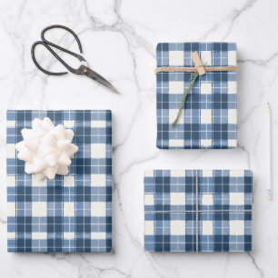 Feuille De Papier Cadeau motif carrelé bleu cool