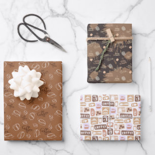 Feuille De Papier Cadeau motif carrelé cool à café