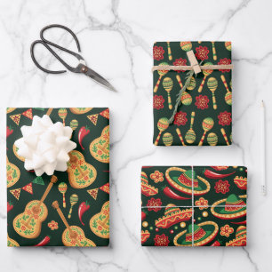 Feuille De Papier Cadeau Motif Cinquième Jour de Mai Mexicain
