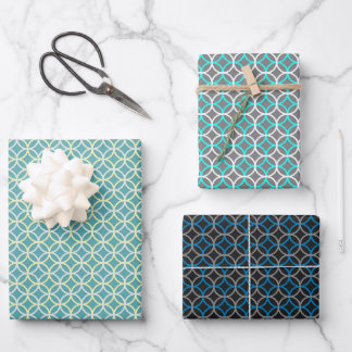 Feuille De Papier Cadeau Motif circulaire de chevauchement géométrique