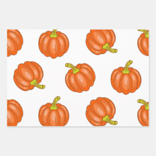 Feuille De Papier Cadeau motif citrouille