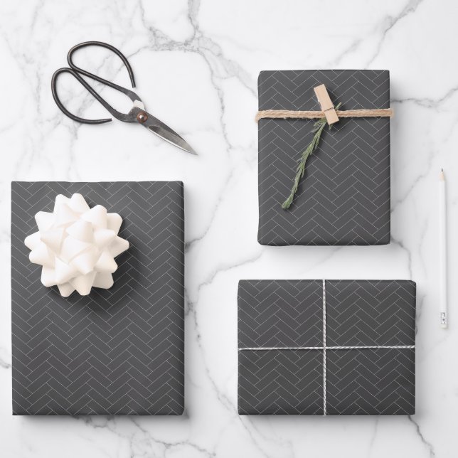 Feuille De Papier Cadeau Motif classique gris argenté (Recto)
