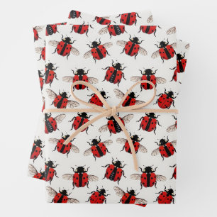 Feuille De Papier Cadeau Motif coccinelle