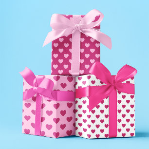 Feuille De Papier Cadeau Motif Coeur rose y2k Preppy Holiday