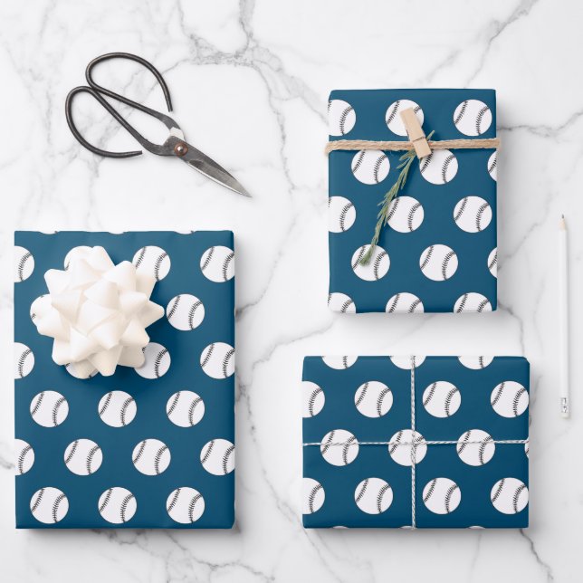 Feuille De Papier Cadeau motif cool de base-ball (Recto)