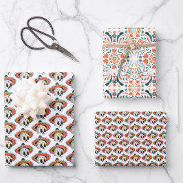 Feuille De Papier Cadeau Motif crâne sucre