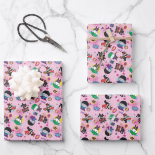 Feuille De Papier Cadeau Motif d'action Chibi Super Villain