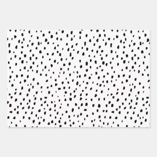Feuille De Papier Cadeau Motif dalmate (noir/blanc) (Devant)