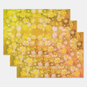 Feuille De Papier Cadeau Motif d'aquarelle Abstraite rétro