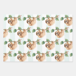 Feuille De Papier Cadeau Motif d'aquarelle mignon accroché à l'envers