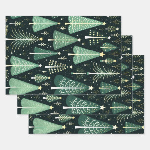 Feuille De Papier Cadeau Motif d'arbre de Noël