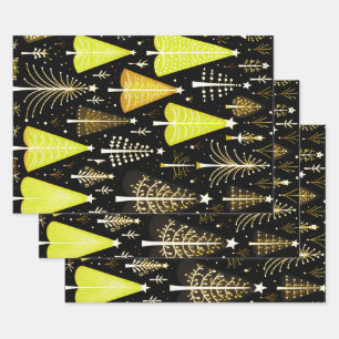 Feuille De Papier Cadeau Motif d'arbre de Noël
